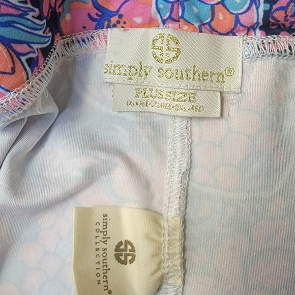 Simply Southern Plus Size Bright Pineapple Print High Rise Leggings Womens 2X - Picture 4 of 5